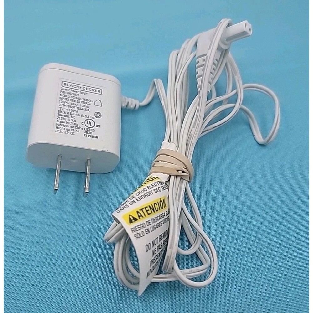 Black+Decker S003AQU1500015 90627870 Power Adapter 15V Dustbuster Hand Vacuum